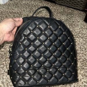 Elegant Black Quilted Backpack